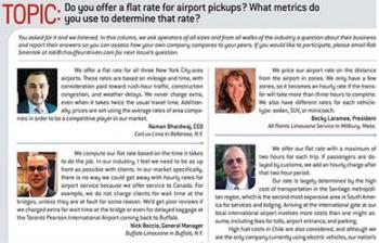 Do you offer a flate rates for airport pickups? What metrics do you use to determine that rate?